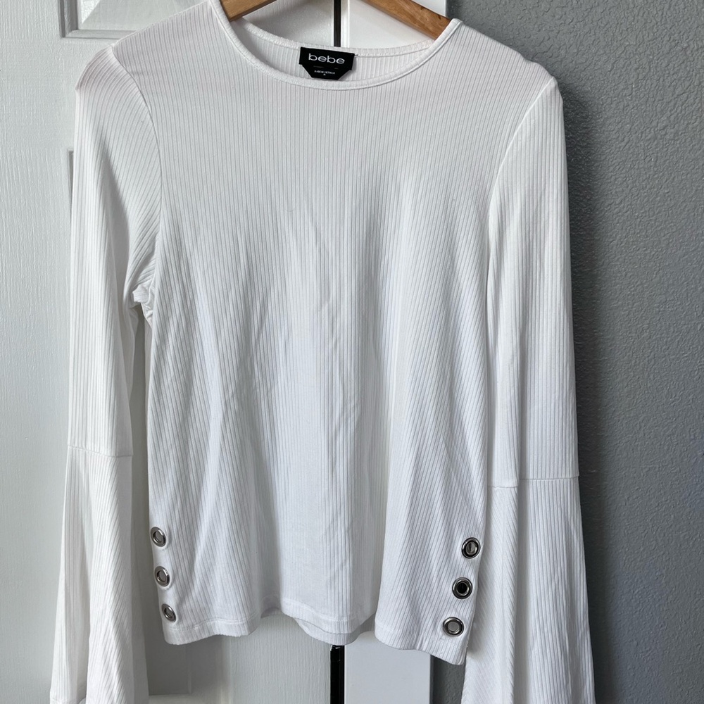 Bebe Bright White Top Size M
